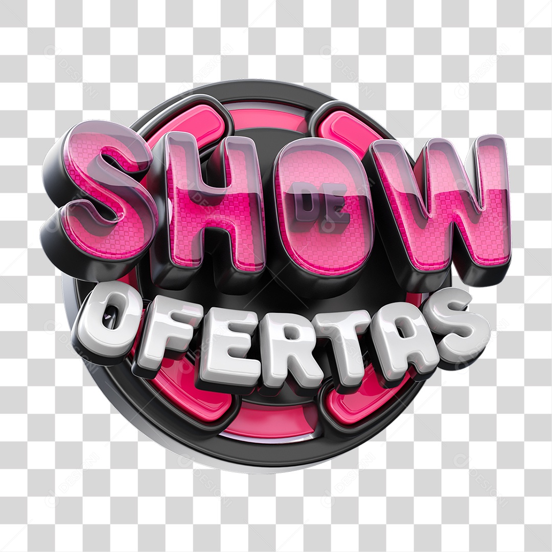 Show de Ofertas Selo 3D para Composição PNG Transparente