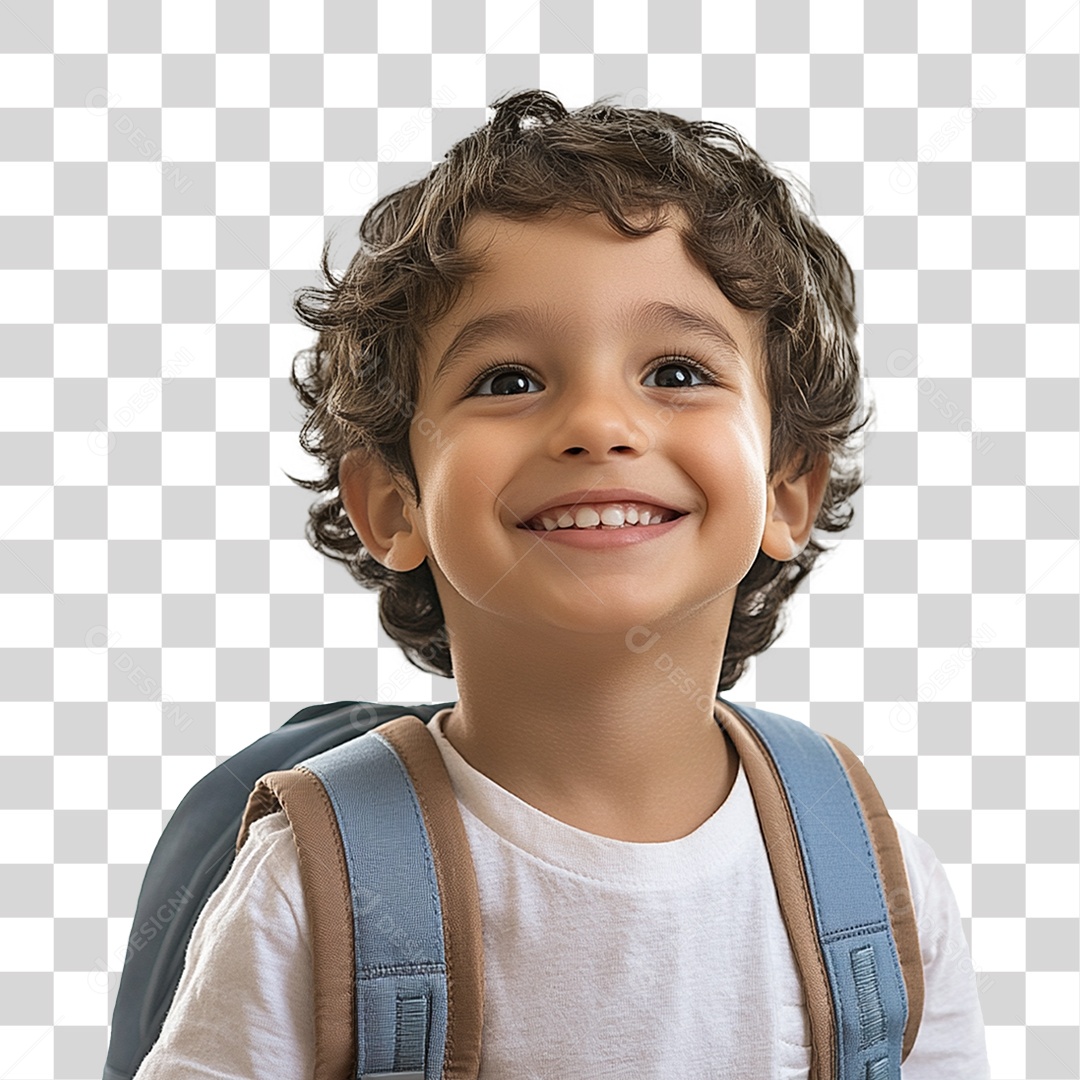 Estudante com Mochila nas Costas PNG Transparente