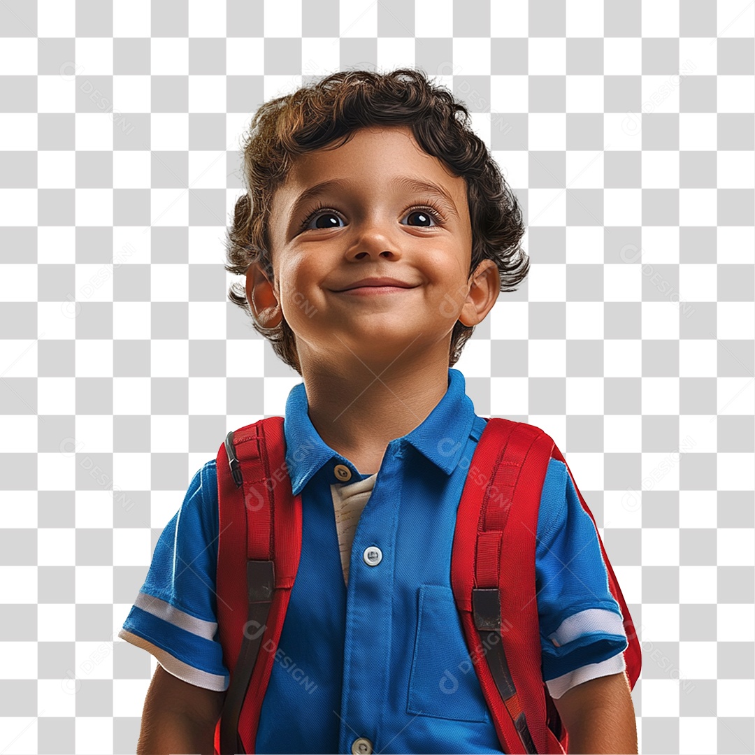 Estudante com Mochila nas Costas PNG Transparente