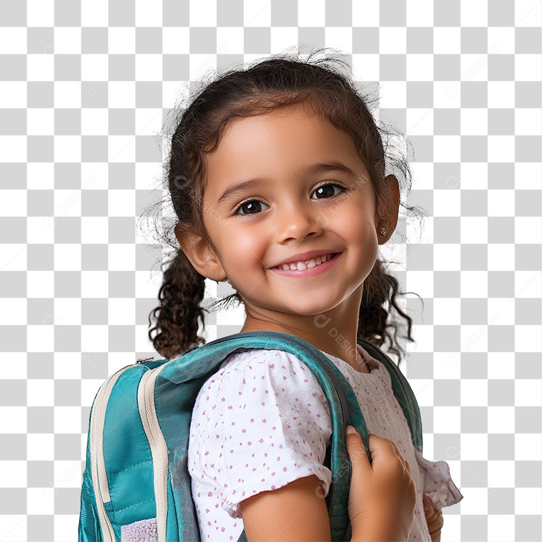 Estudante com Mochila nas Costas PNG Transparente