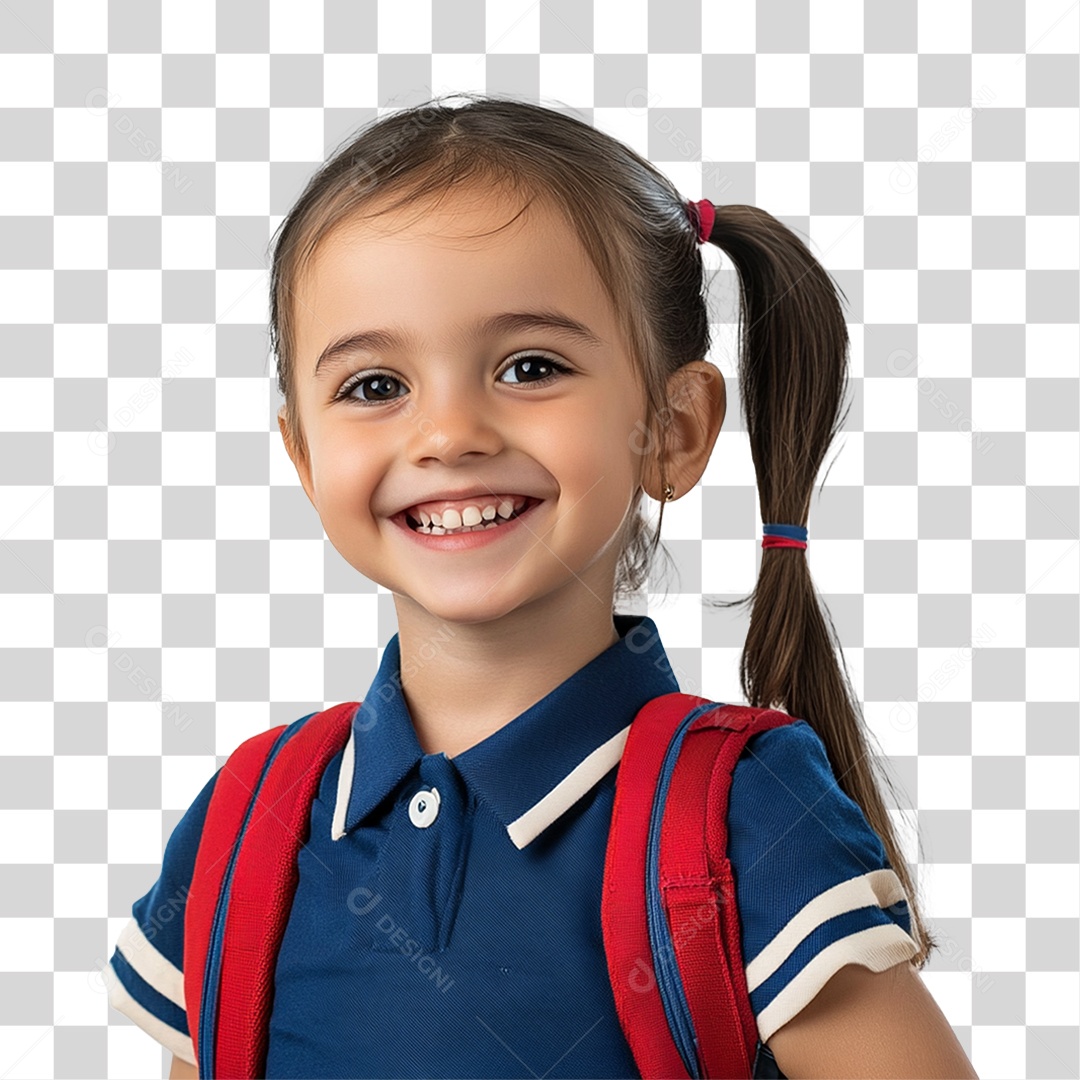 Estudante com Mochila nas Costas PNG Transparente