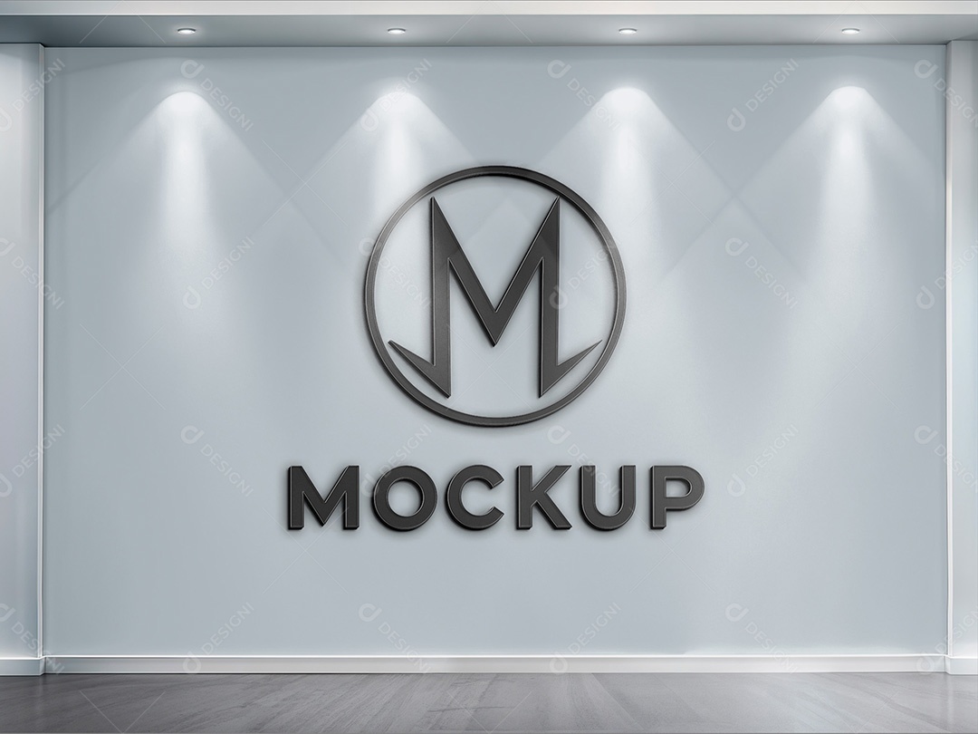 Logo na Parede Mockup PSD Editável