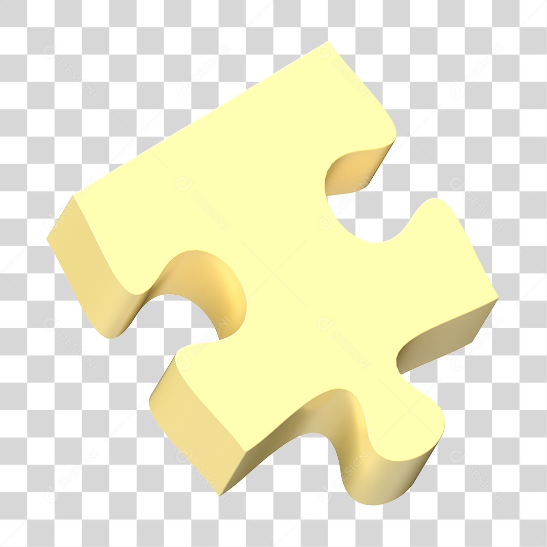 Elemento 3D Peça de Quebra-cabeça PNG Transparente