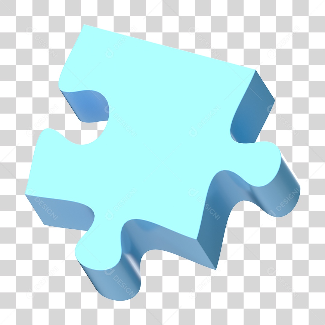 Elemento 3D Peça de Quebra-cabeça PNG Transparente