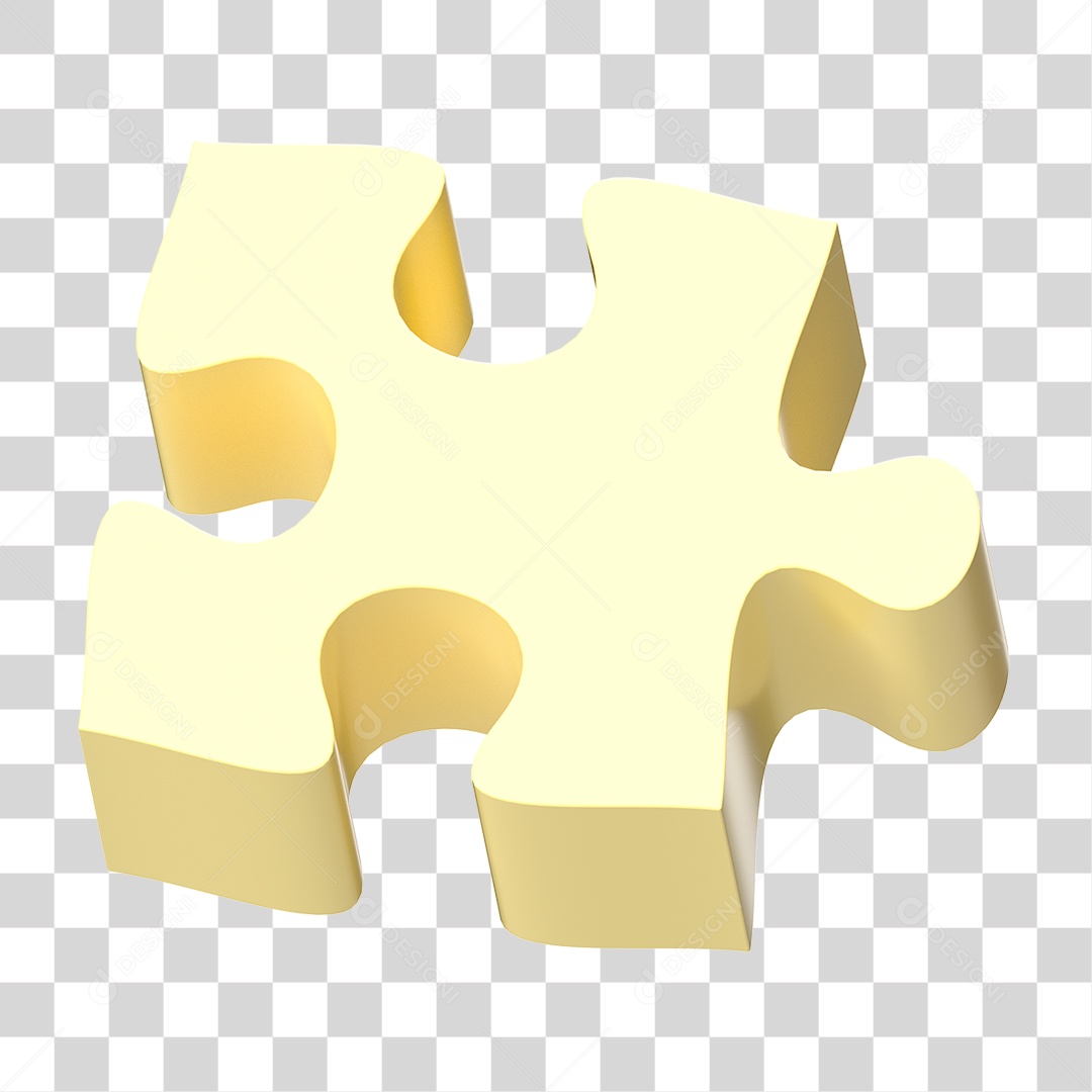Elemento 3D Peça de Quebra-cabeça PNG Transparente