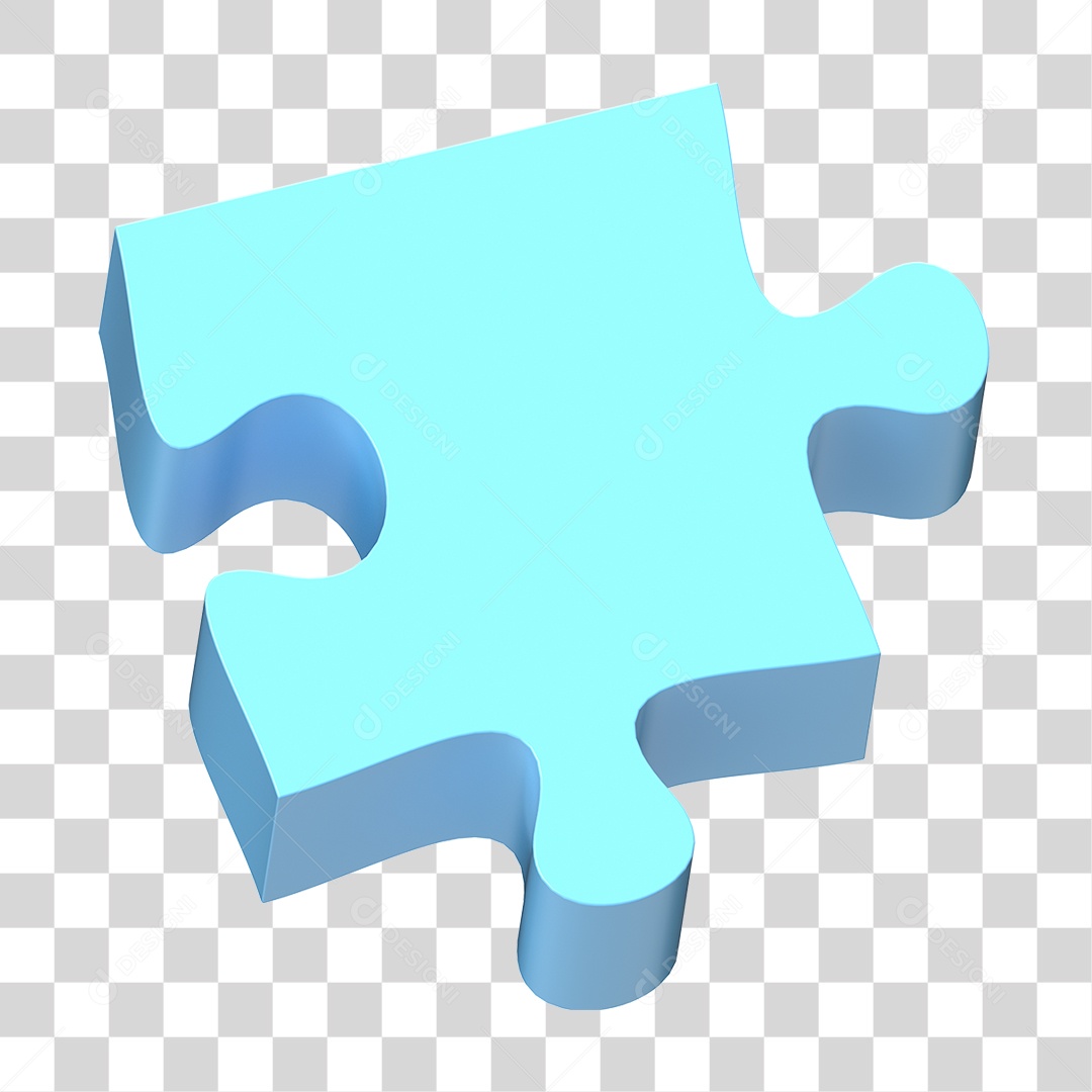 Elemento 3D Peça de Quebra-cabeça PNG Transparente
