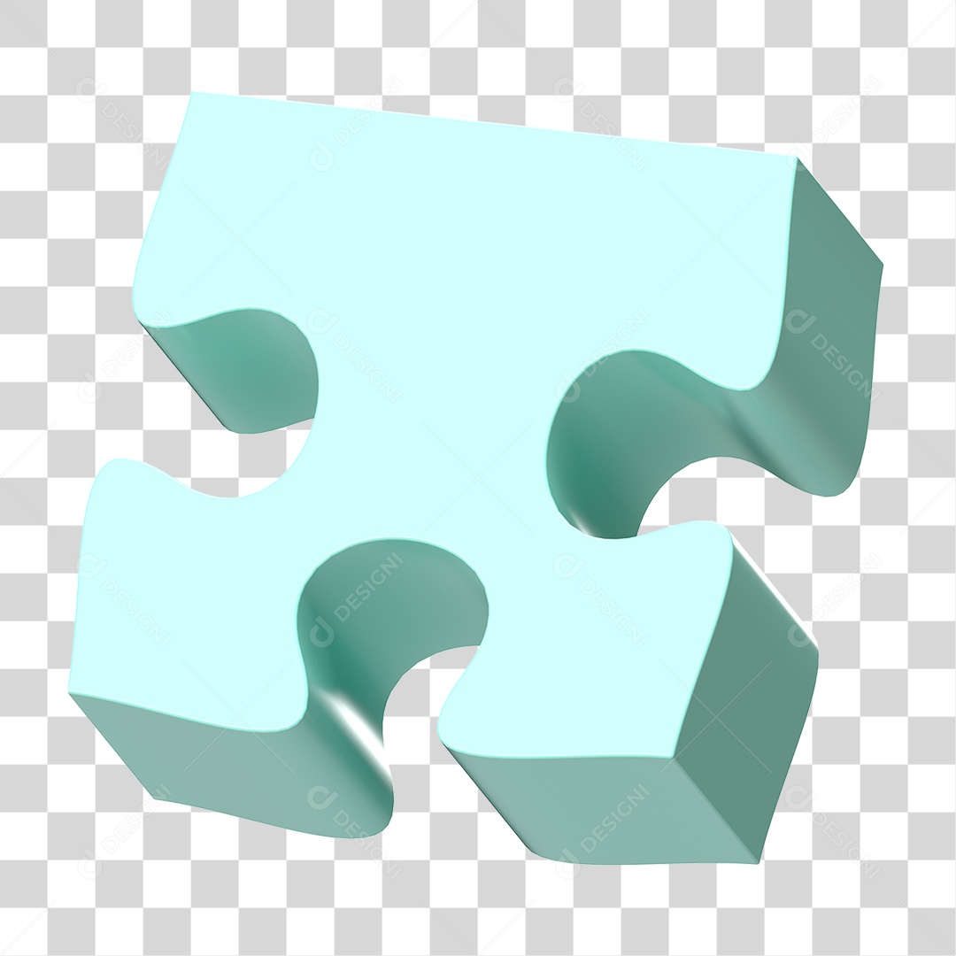 Elemento 3D Peça de Quebra-cabeça PNG Transparente