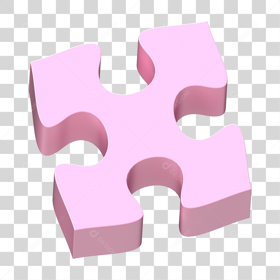 Elemento 3D Peça de Quebra-cabeça PNG Transparente