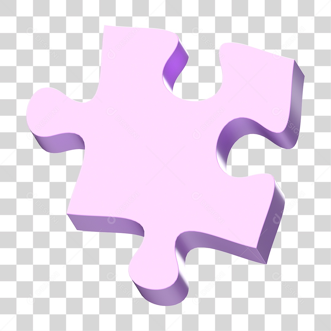 Elemento 3D Peça de Quebra-cabeça PNG Transparente