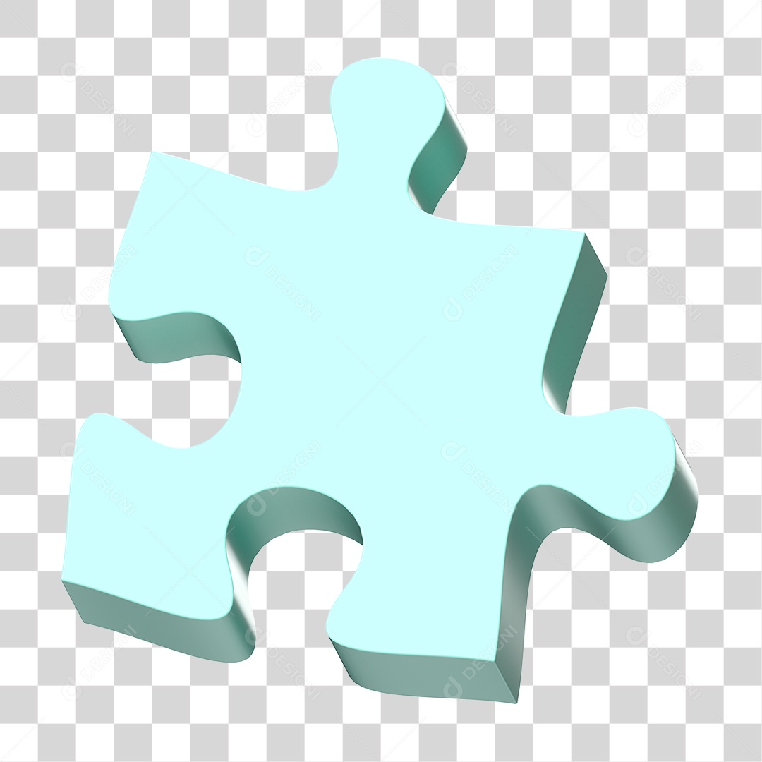 Elemento 3D Peça de Quebra-cabeça PNG Transparente