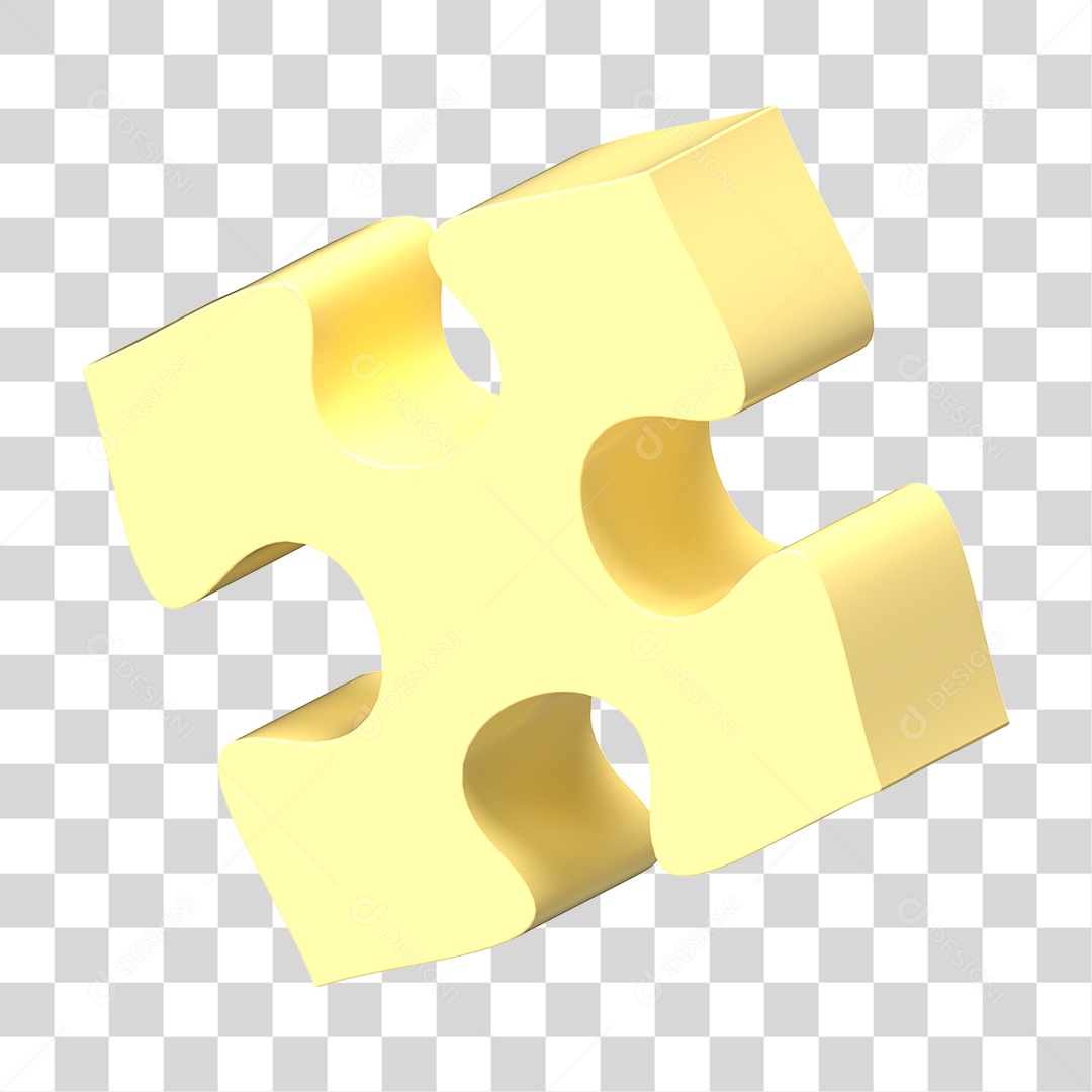 Elemento 3D Peça de Quebra-cabeça PNG Transparente
