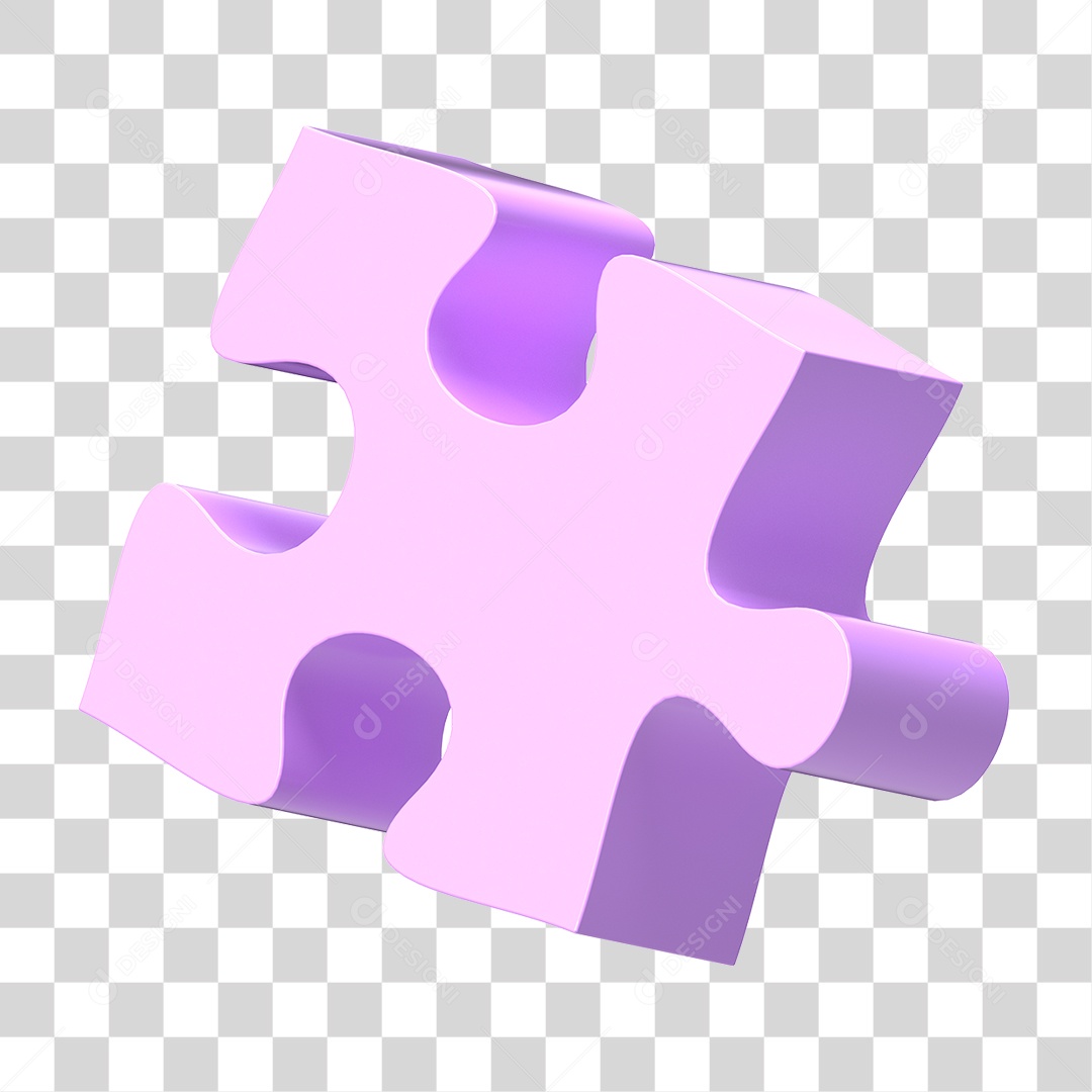 Elemento 3D Peça de Quebra-cabeça PNG Transparente