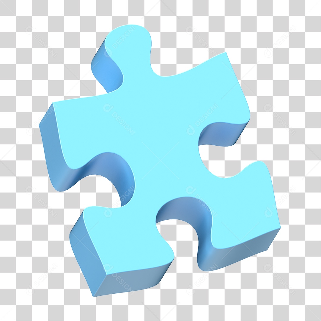 Elemento 3D Peça de Quebra-cabeça PNG Transparente