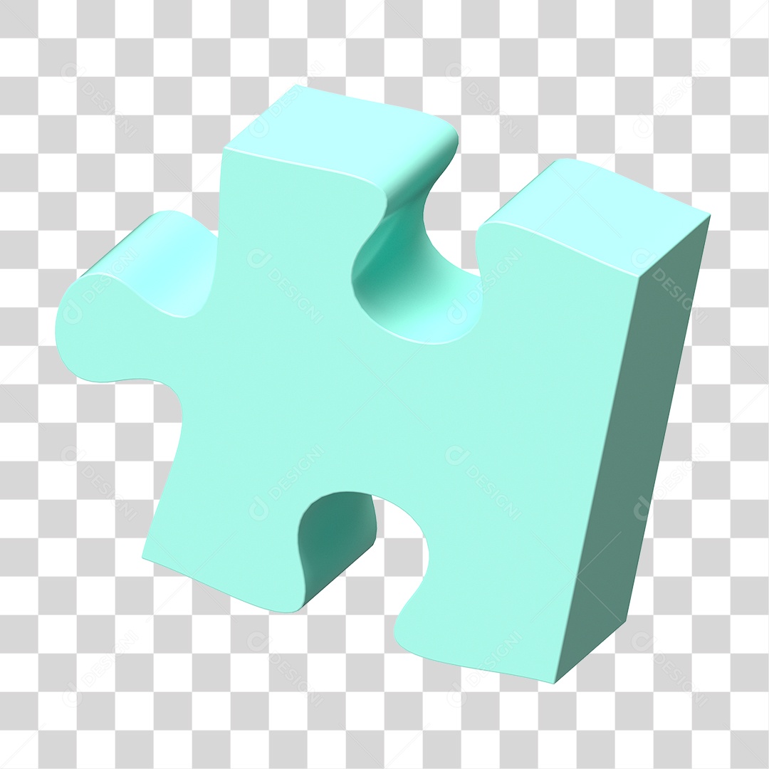 Elemento 3D Peça de Quebra-cabeça PNG Transparente