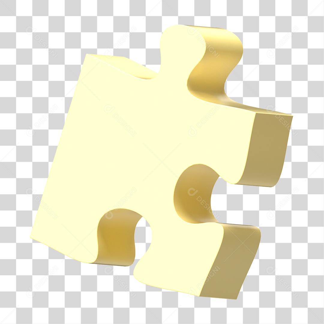 Elemento 3D Peça de Quebra-cabeça PNG Transparente