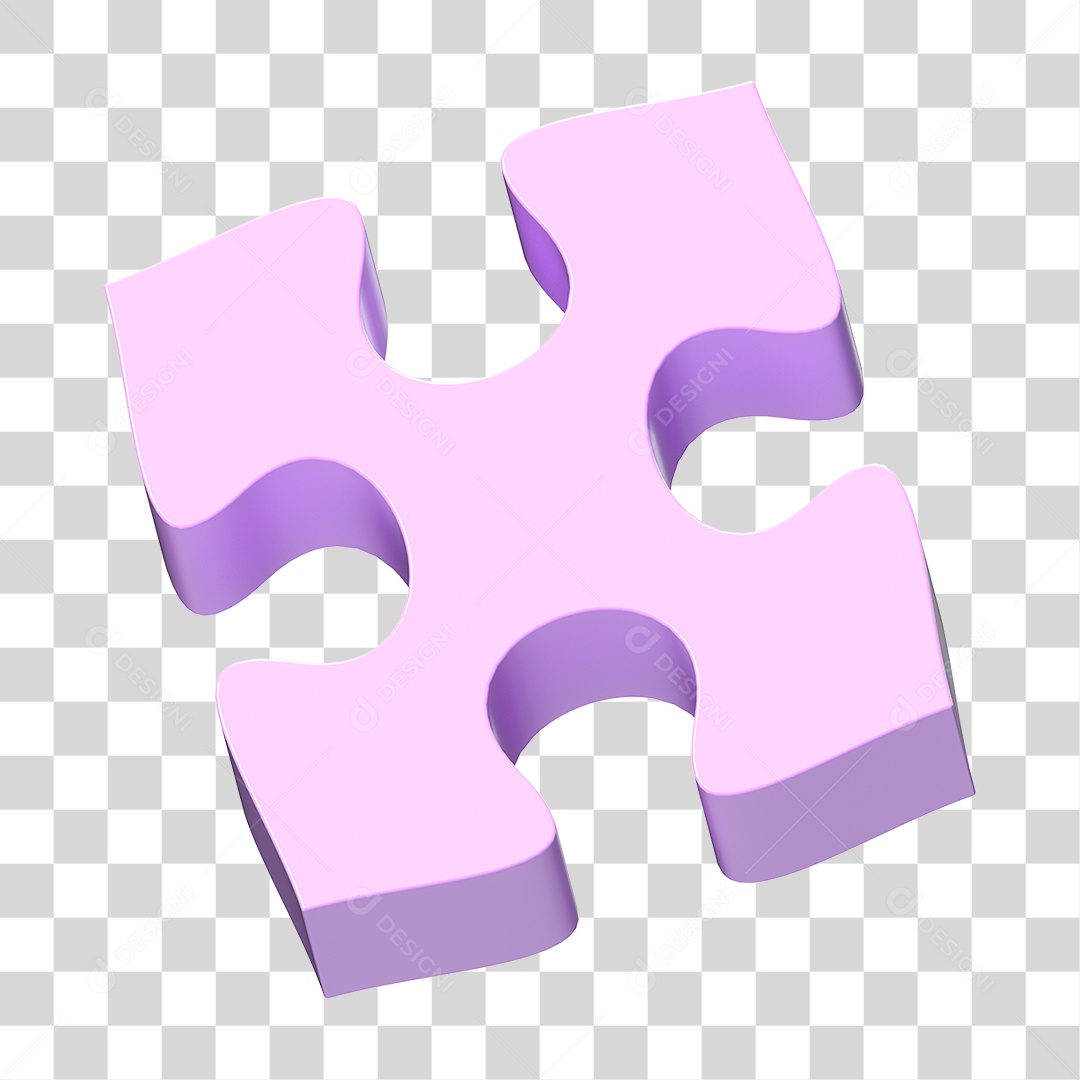 Elemento 3D Peça de Quebra-cabeça PNG Transparente
