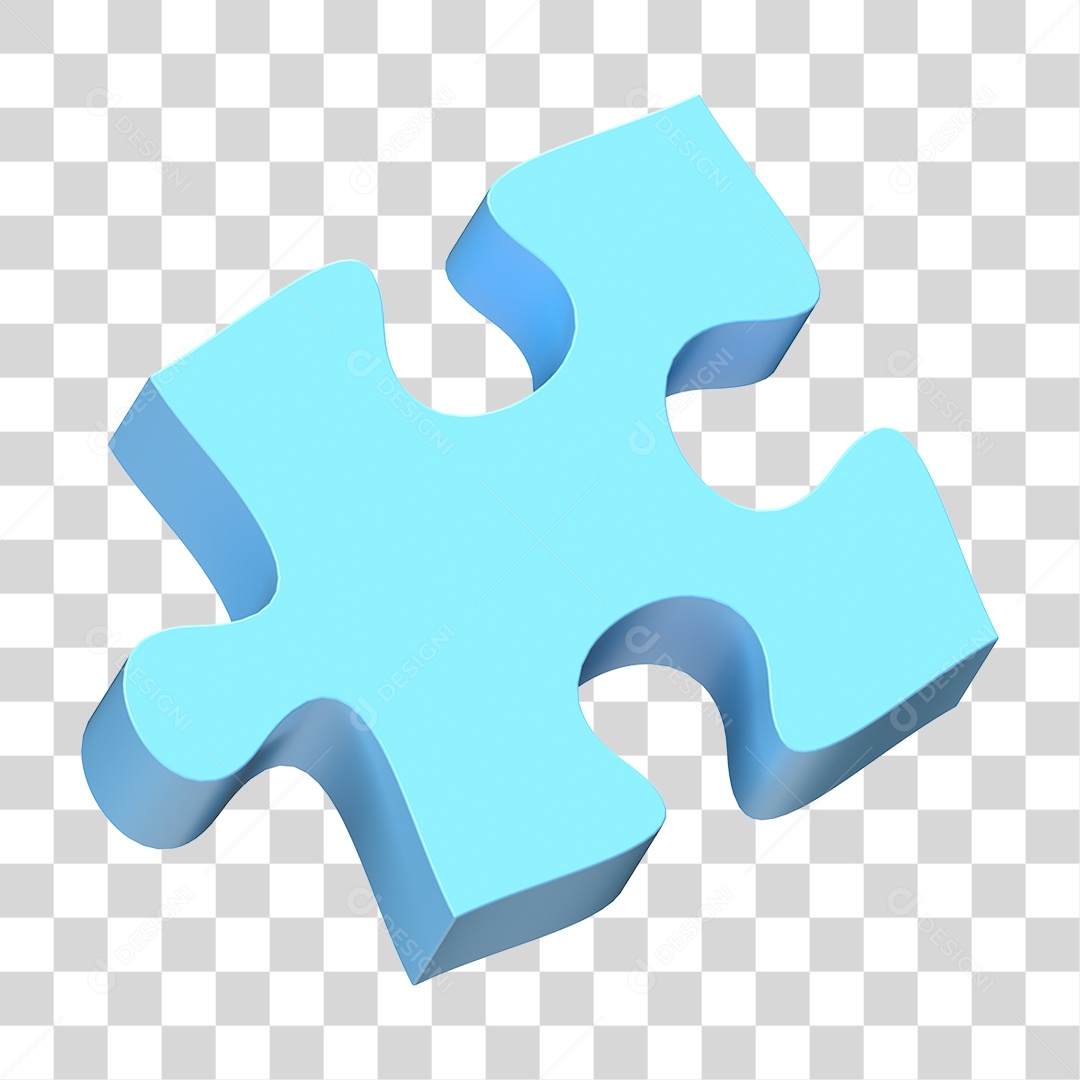 Elemento 3D Peça de Quebra-cabeça PNG Transparente