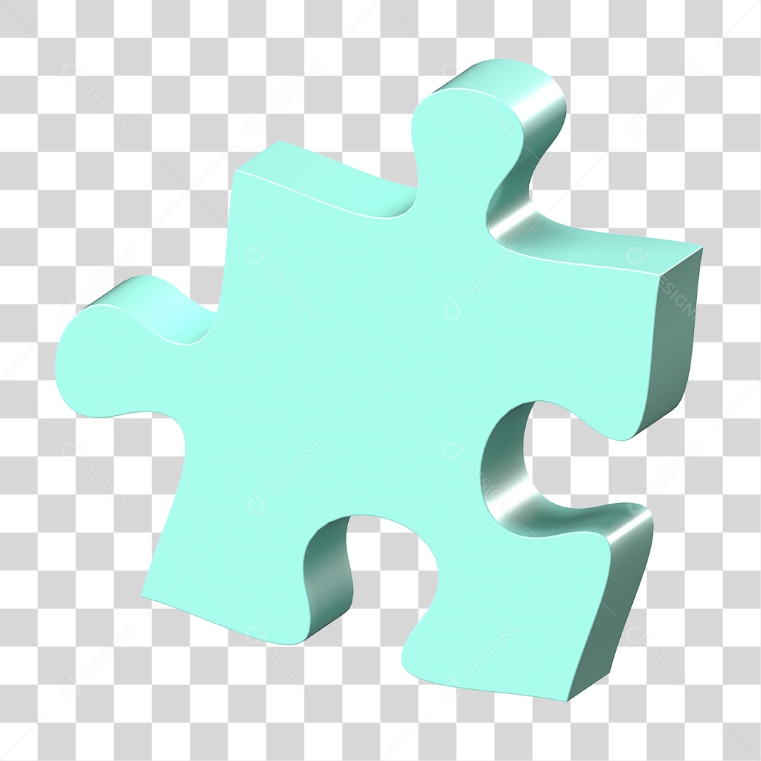 Elemento 3D Peça de Quebra-cabeça PNG Transparente