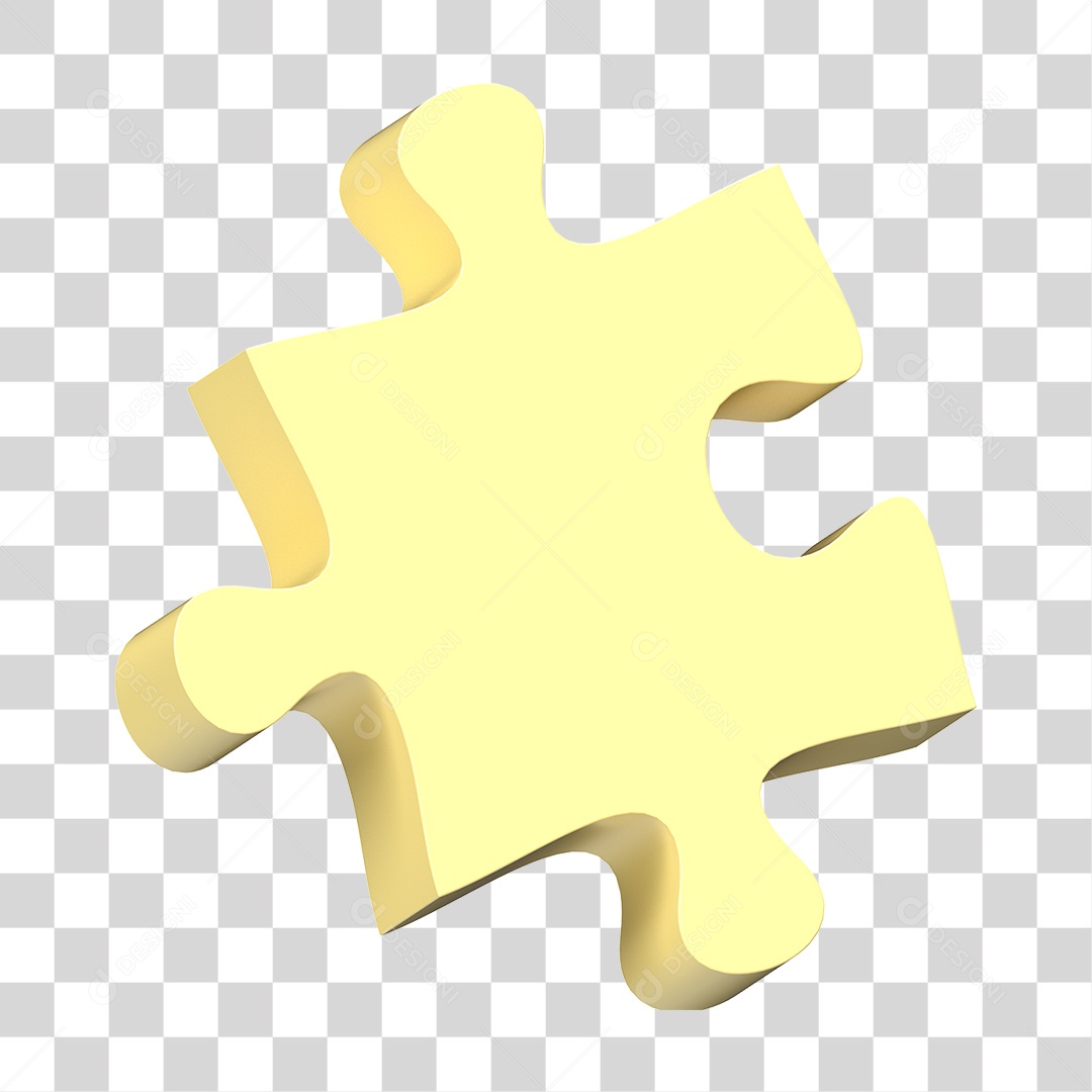 Elemento 3D Peça de Quebra-cabeça PNG Transparente