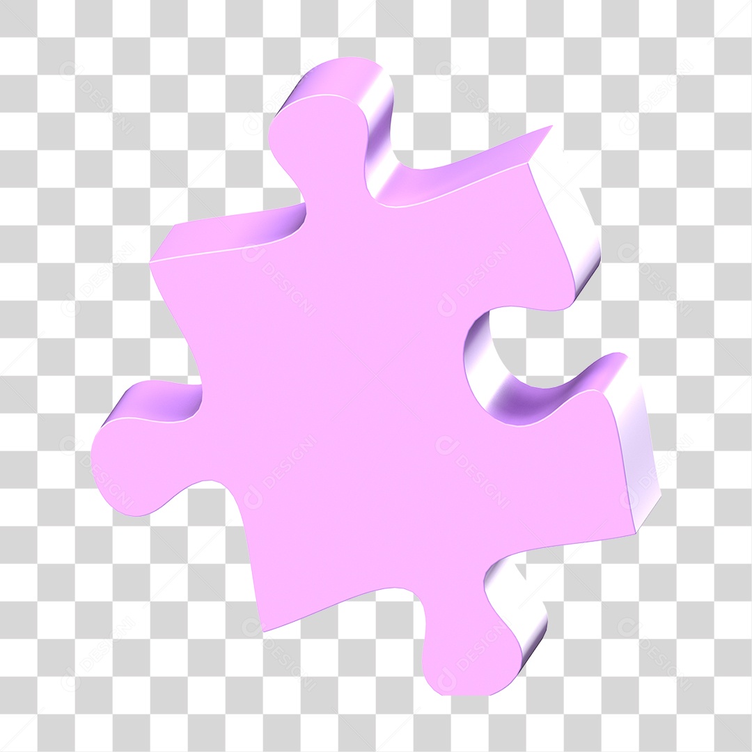 Elemento 3D Peça de Quebra-cabeça PNG Transparente