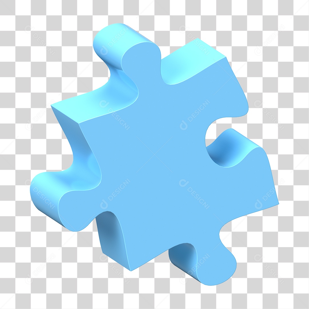 Elemento 3D Peça de Quebra-cabeça PNG Transparente