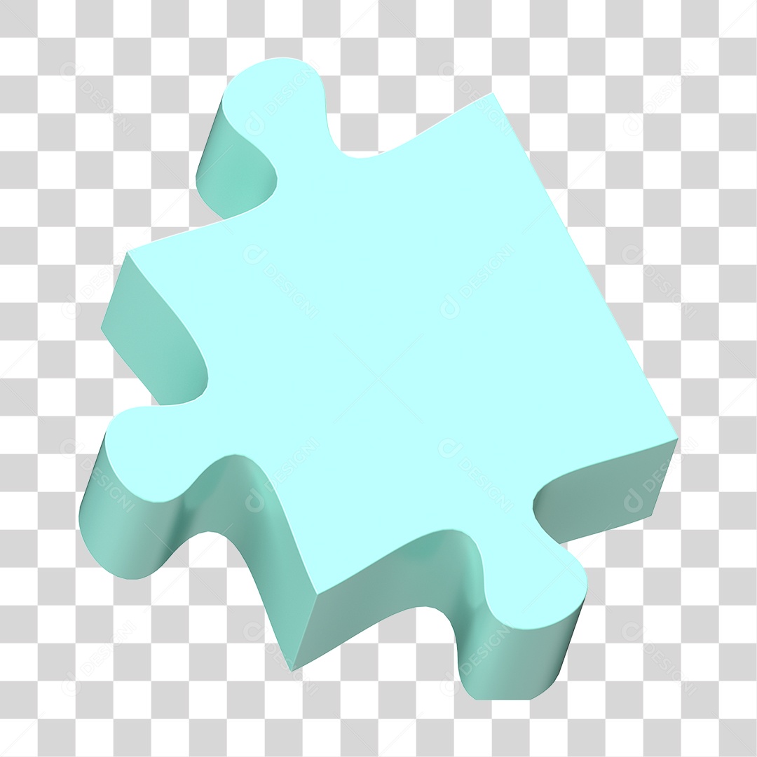 Elemento 3D Peça de Quebra-cabeça PNG Transparente