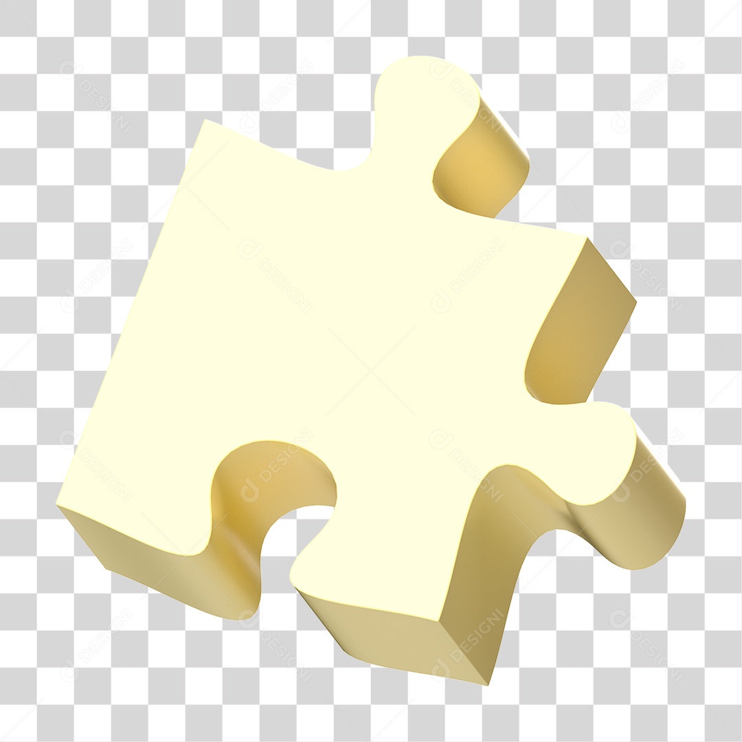Elemento 3D Peça de Quebra-cabeça PNG Transparente