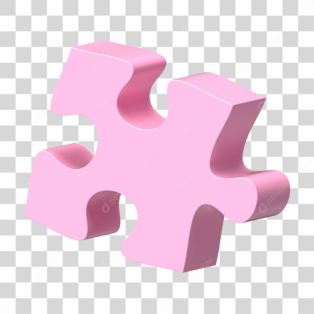 Elemento 3D Peça de Quebra-cabeça PNG Transparente