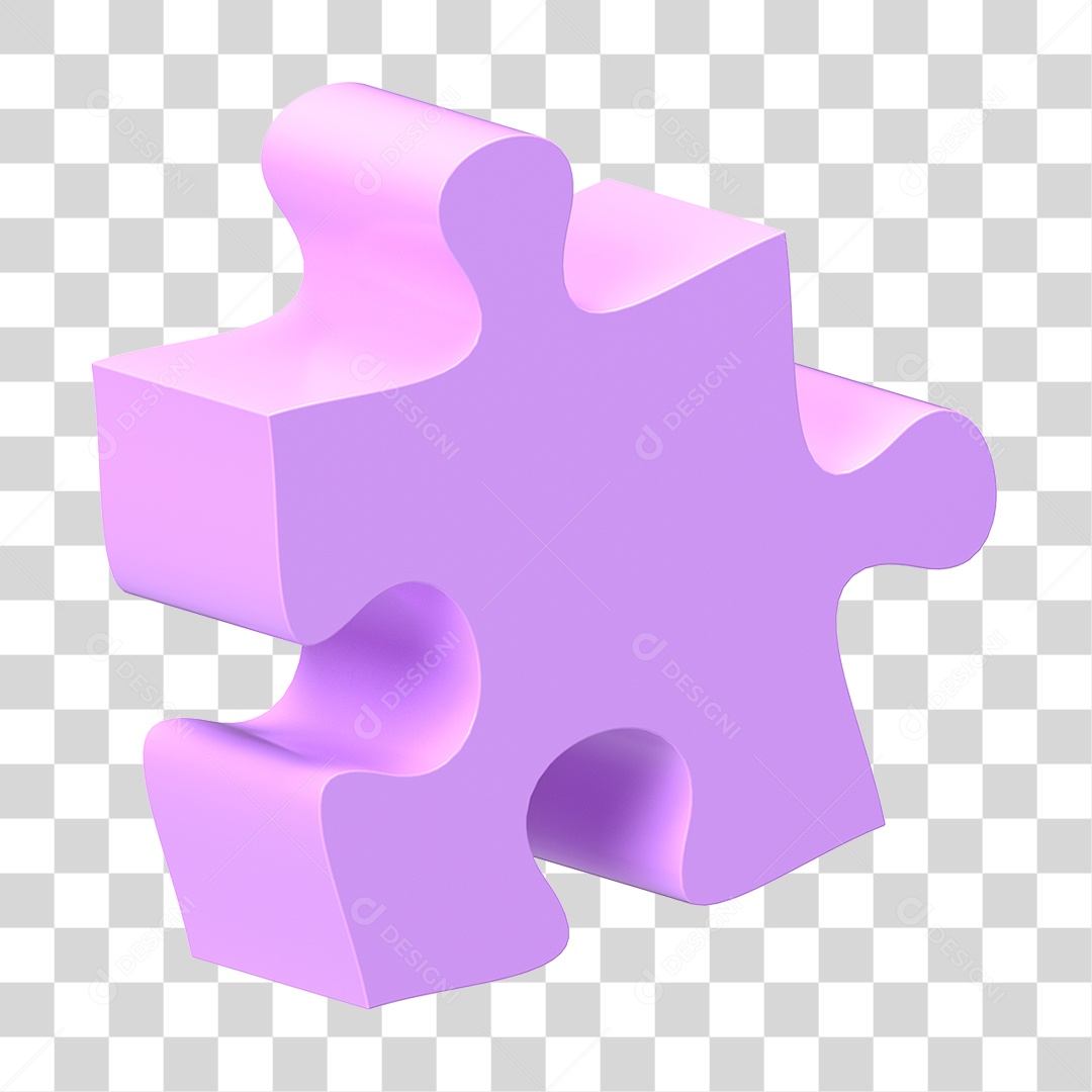 Elemento 3D Peça de Quebra-cabeça PNG Transparente