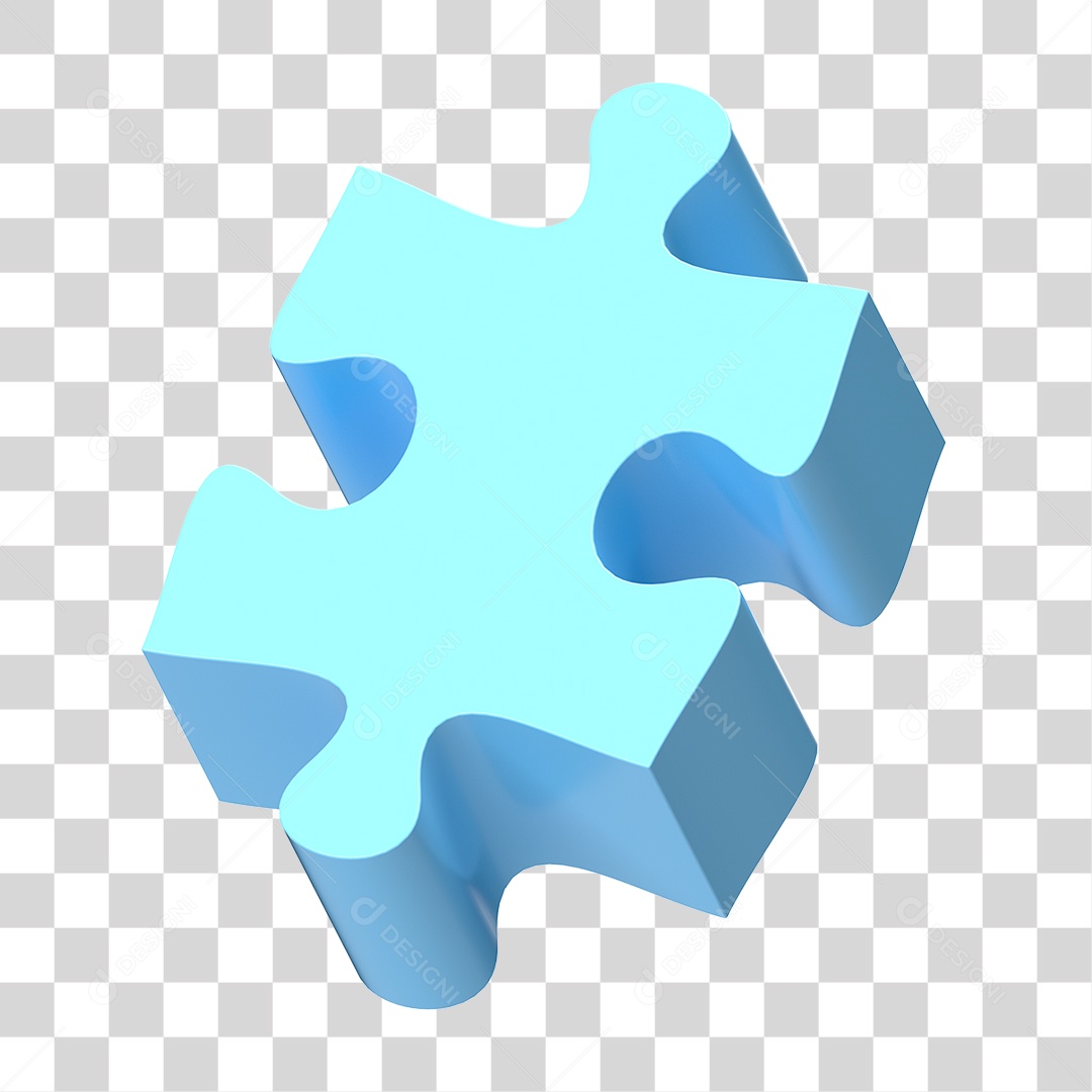 Elemento 3D Peça de Quebra-cabeça PNG Transparente