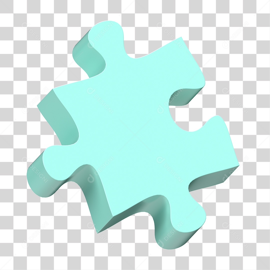 Elemento 3D Peça de Quebra-cabeça PNG Transparente