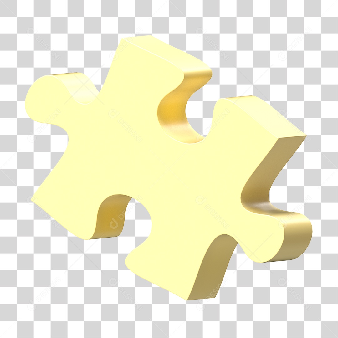 Elemento 3D Peça de Quebra-cabeça PNG Transparente