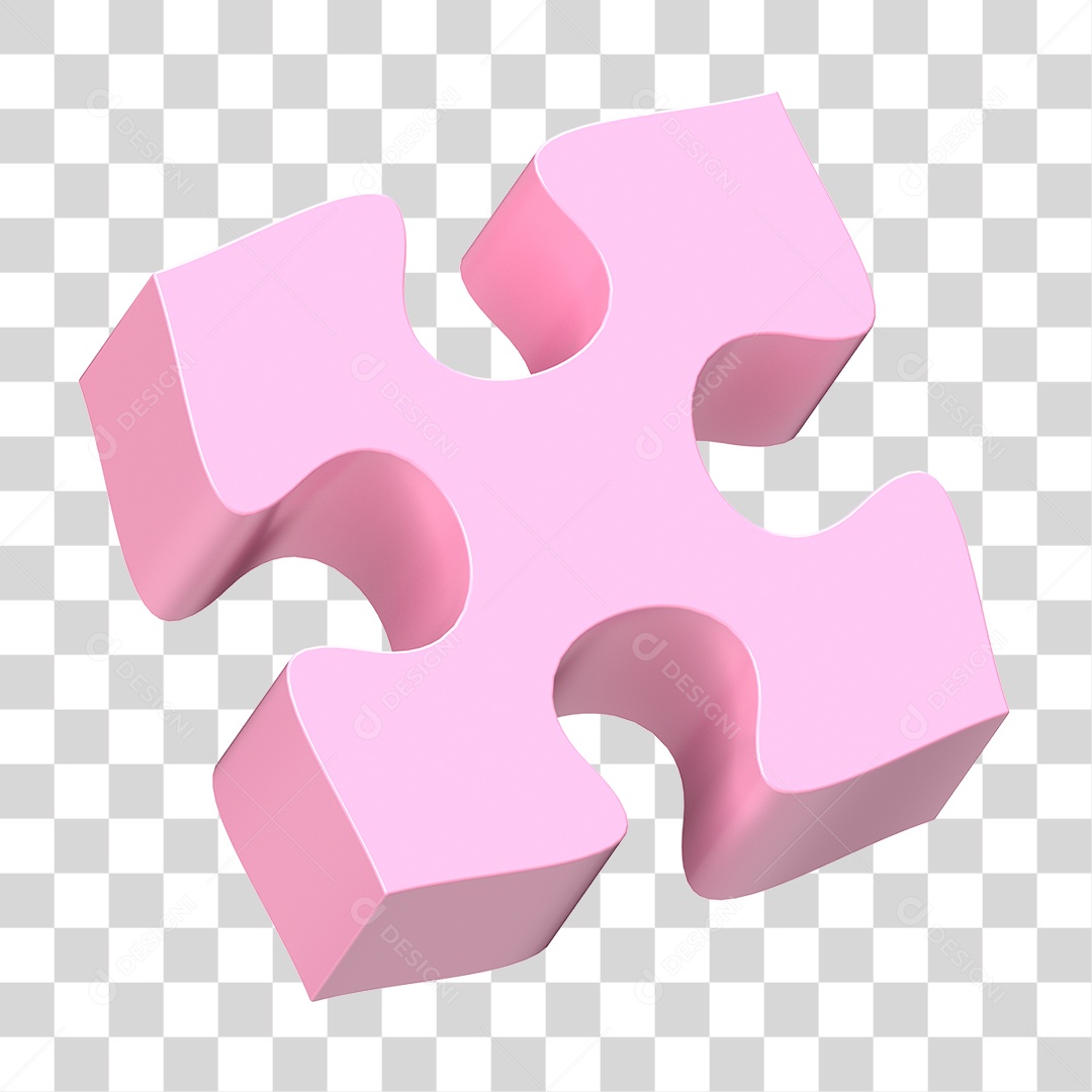 Elemento 3D Peça de Quebra-cabeça PNG Transparente