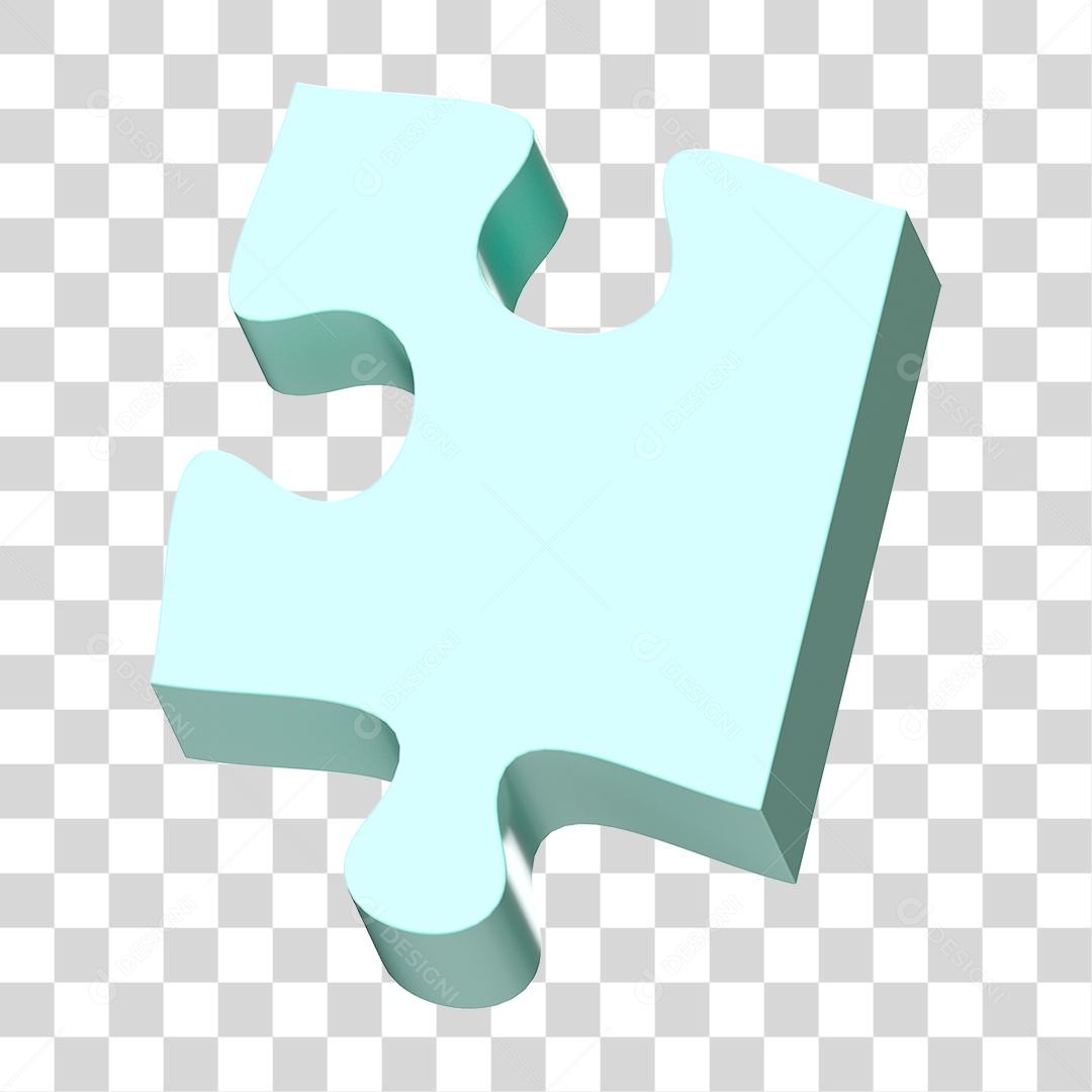 Elemento 3D Peça de Quebra-cabeça PNG Transparente