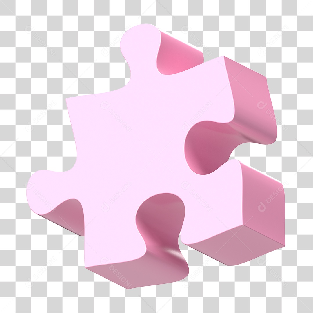 Elemento 3D Peça de Quebra-cabeça PNG Transparente