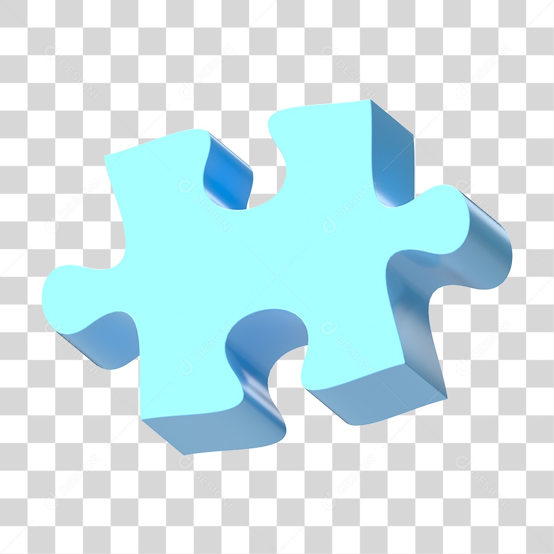 Elemento 3D Peça de Quebra-cabeça PNG Transparente