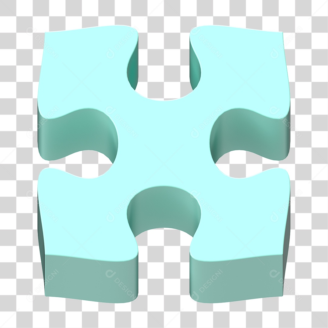Elemento 3D Peça de Quebra-cabeça PNG Transparente