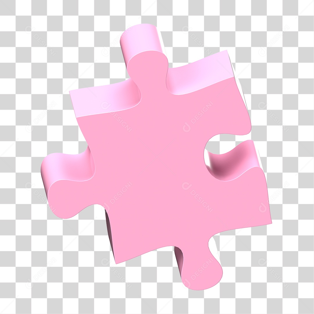 Elemento 3D Peça de Quebra-cabeça PNG Transparente