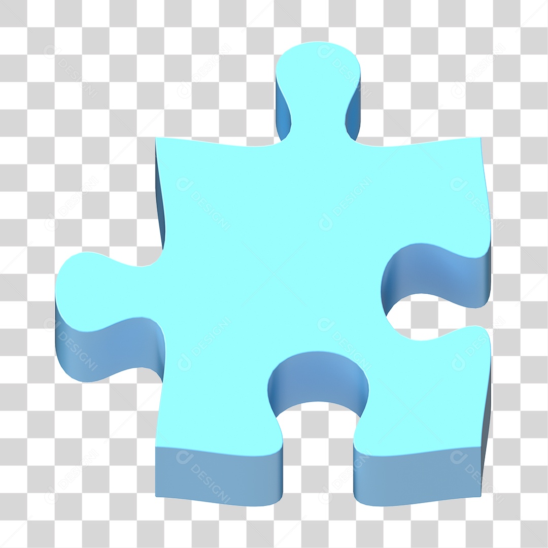 Elemento 3D Peça de Quebra-cabeça PNG Transparente
