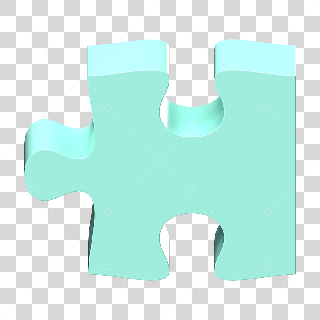 Elemento 3D Peça de Quebra-cabeça PNG Transparente