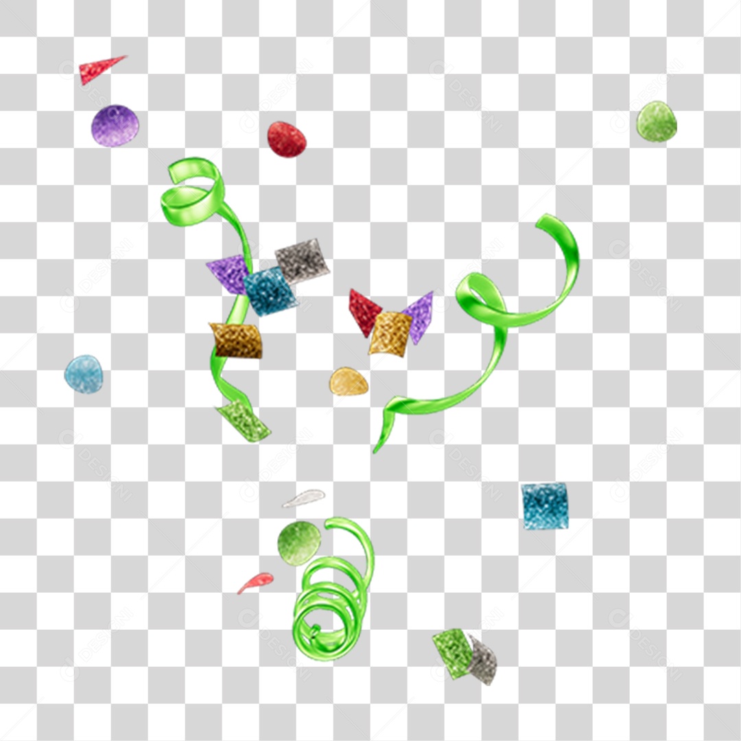 Confetes e Fitas de Carnaval PNG Transparente