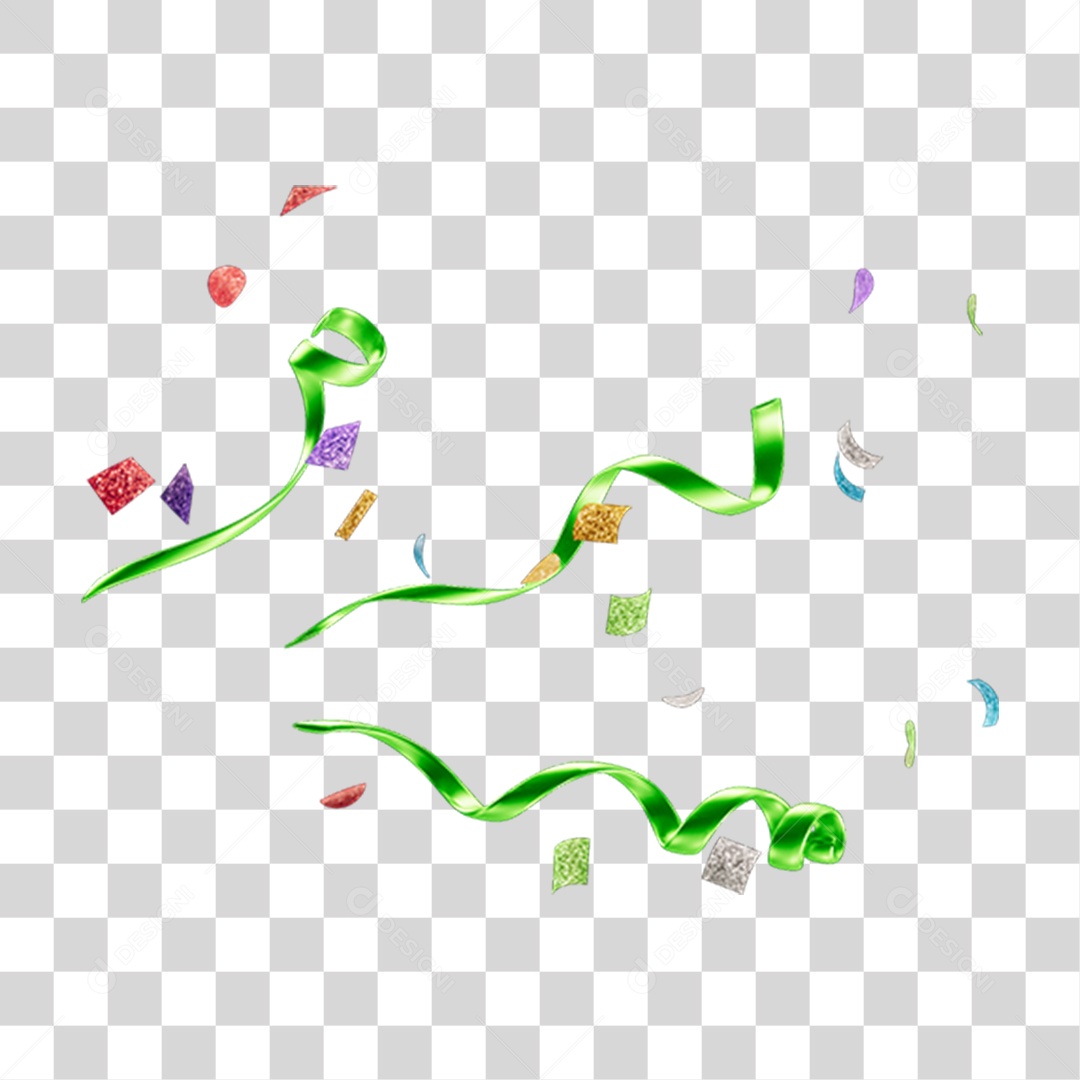 Confetes e Fitas de Carnaval PNG Transparente