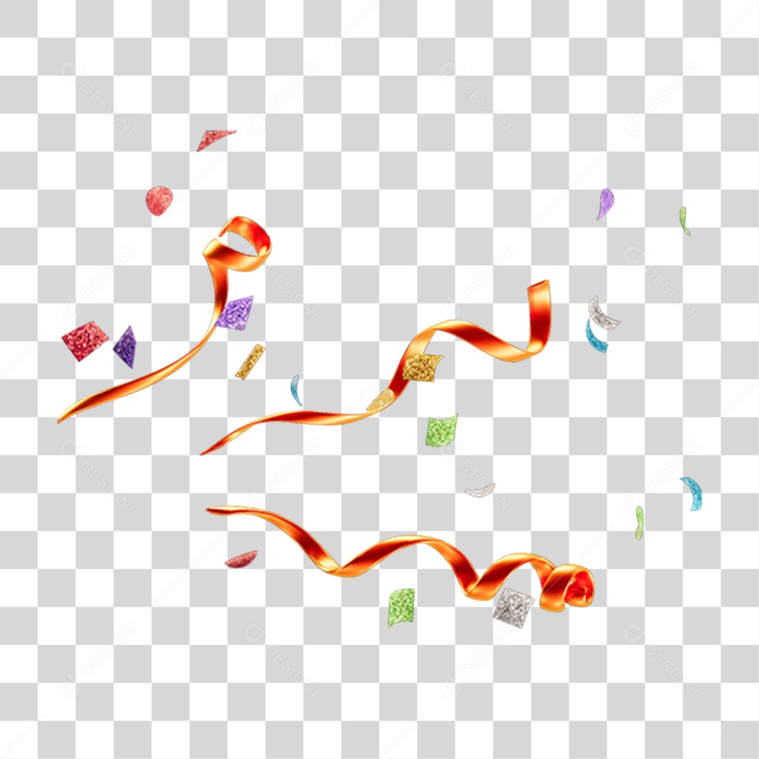 Confetes e Fitas de Carnaval PNG Transparente