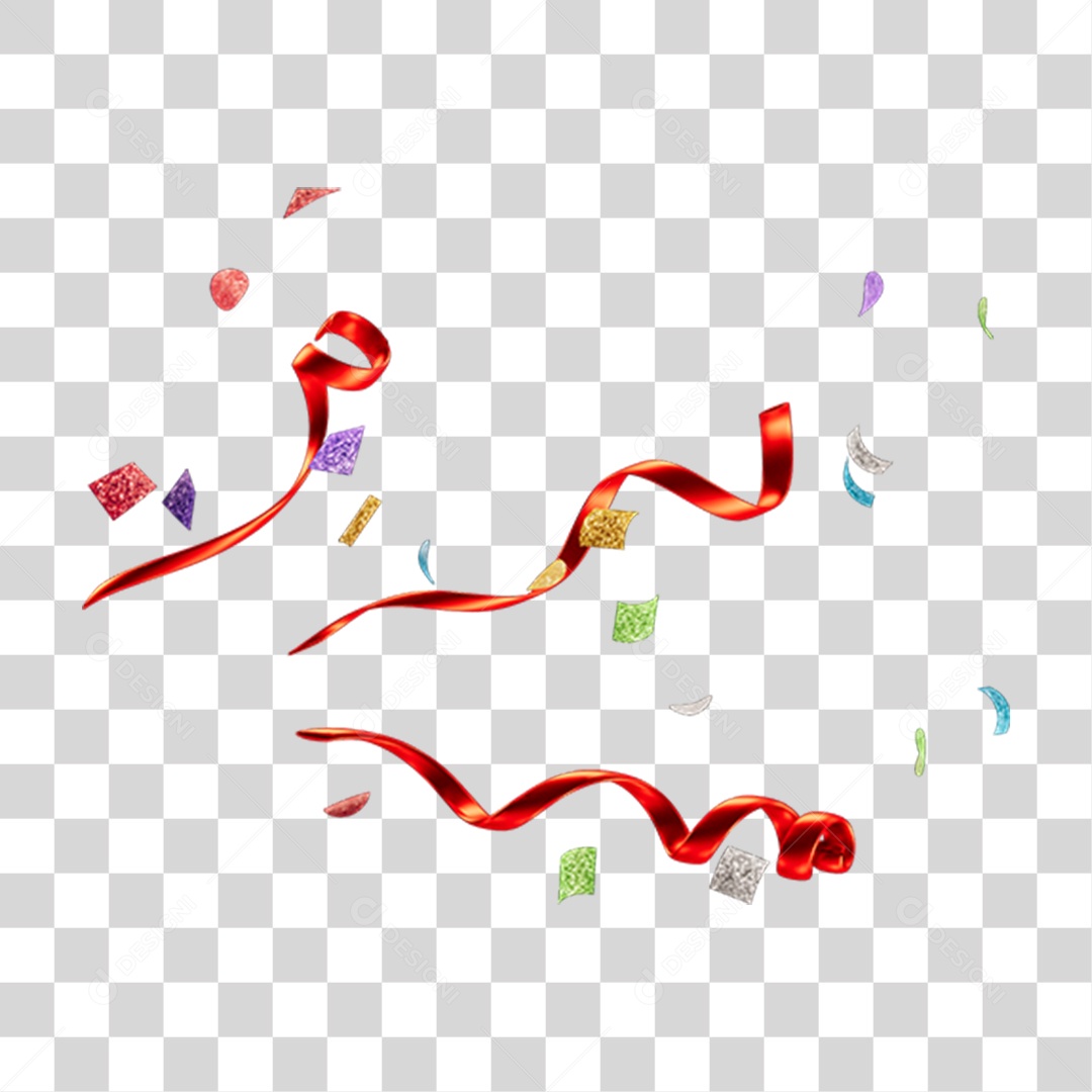 Confetes e Fitas de Carnaval PNG Transparente