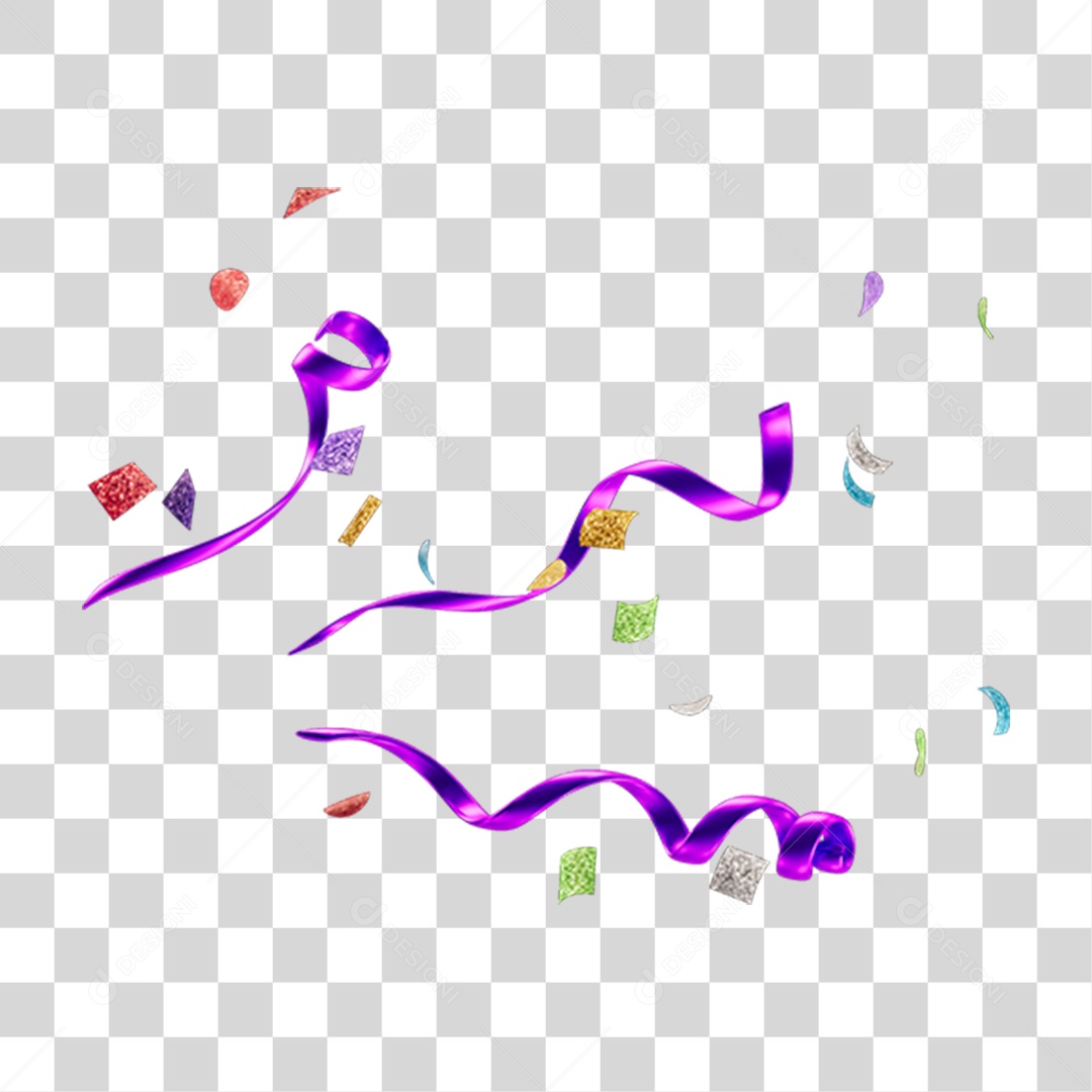 Confetes e Fitas de Carnaval PNG Transparente