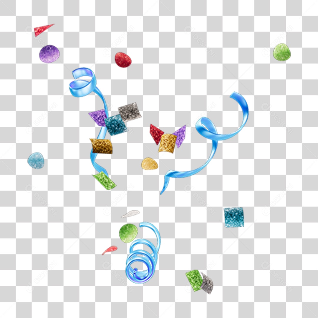 Confetes e Fitas de Carnaval PNG Transparente