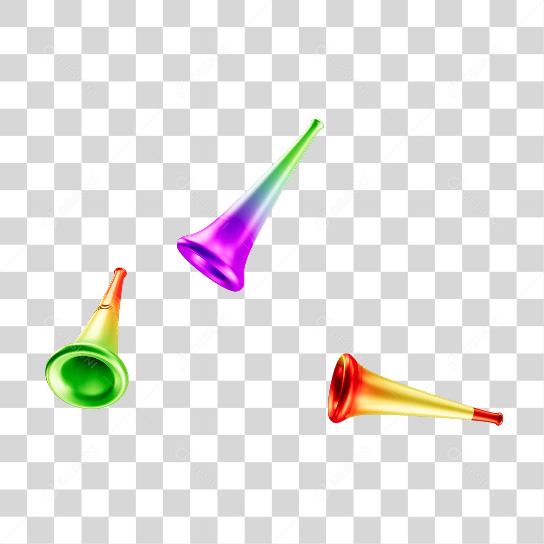 Vuvuzelas de Carnaval PNG Transparente