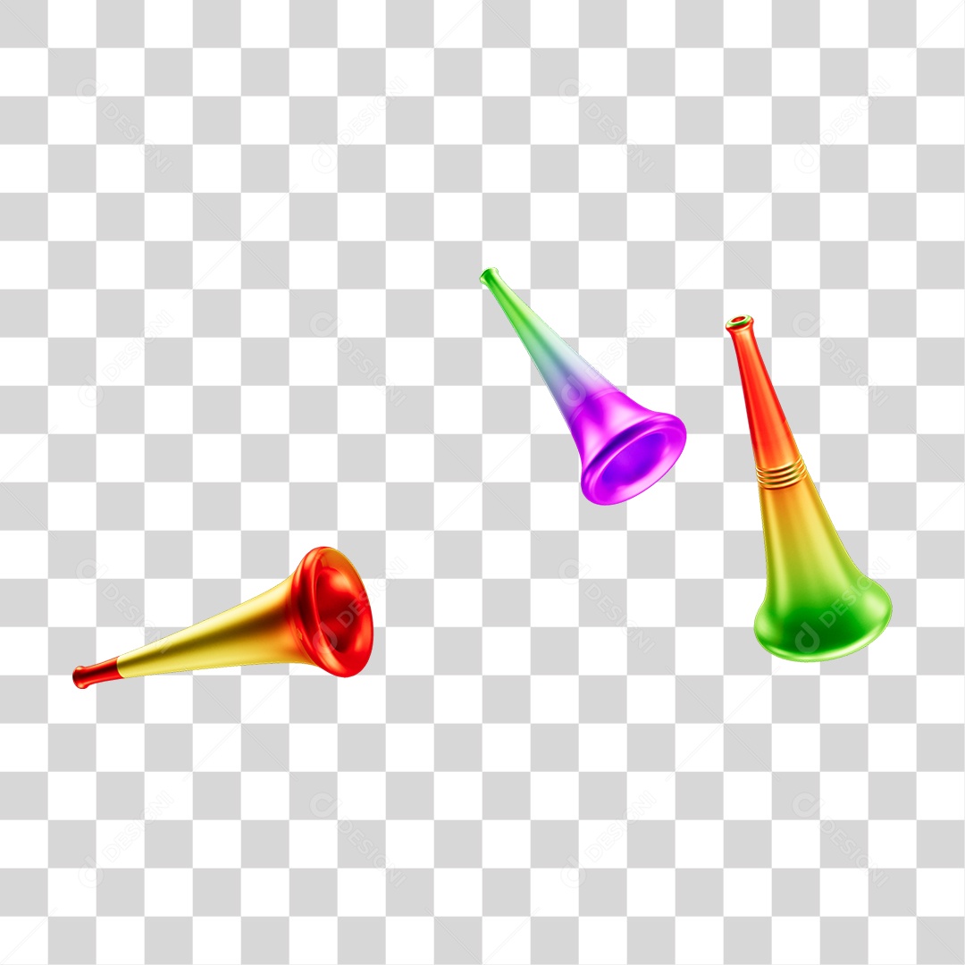 Vuvuzelas de Carnaval PNG Transparente