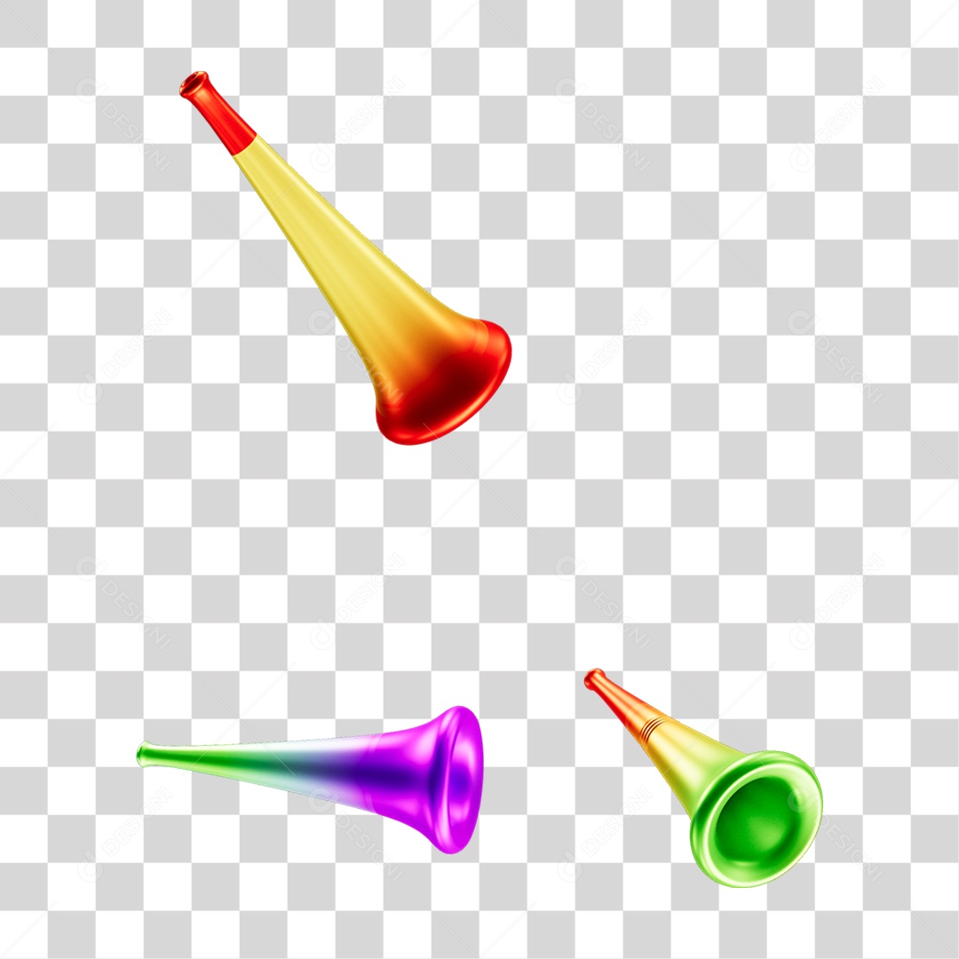 Vuvuzelas de Carnaval PNG Transparente