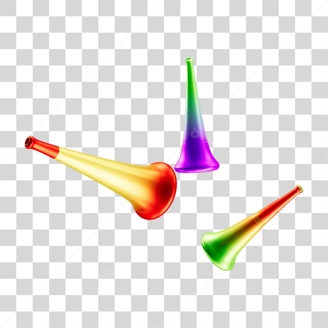 Vuvuzelas de Carnaval PNG Transparente
